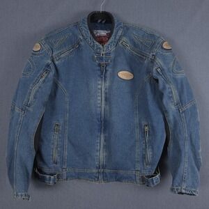 Cortech DSX Armored Denim Motorcycle Jacket Mens 2XL 48 Blue Full Zip‎ Lined XXL